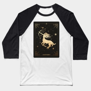 Sagittarius Zodiac Sign Metallic Baseball T-Shirt